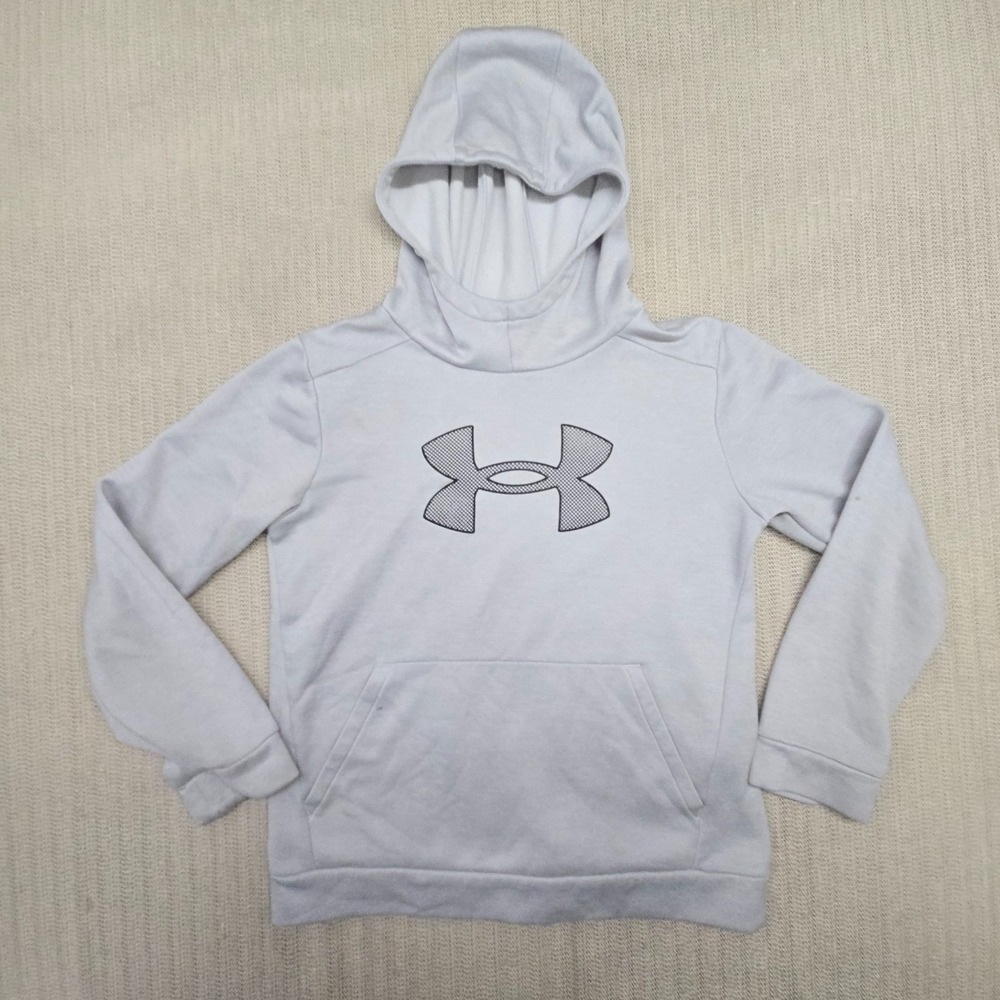 Under Armour Storm Hoodie Sweatshirt Youth Boys Large Gray Graphic Loose Fit
